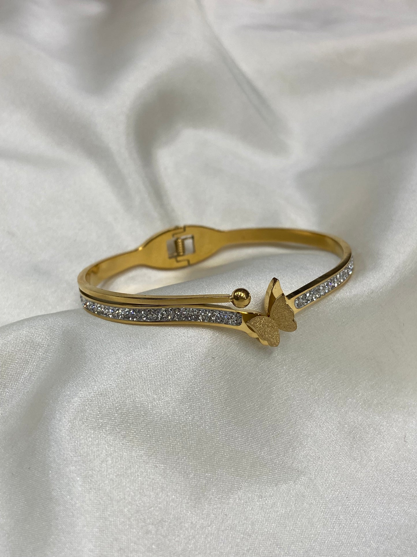 Butterfly CZ Stainless Steel Bracelets
