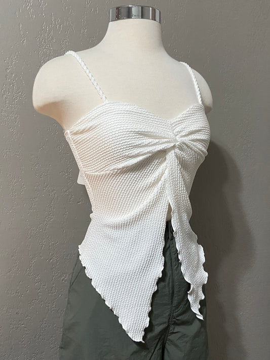 White Ribbed Butterfly Tank