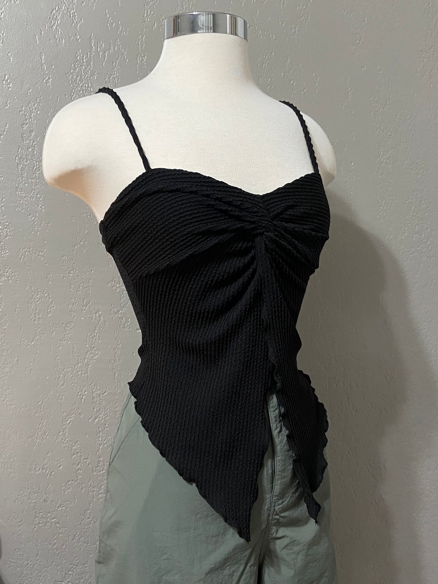 Black Ribbed Butterfly Tank