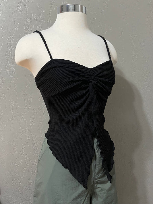 Black Ribbed Butterfly Tank