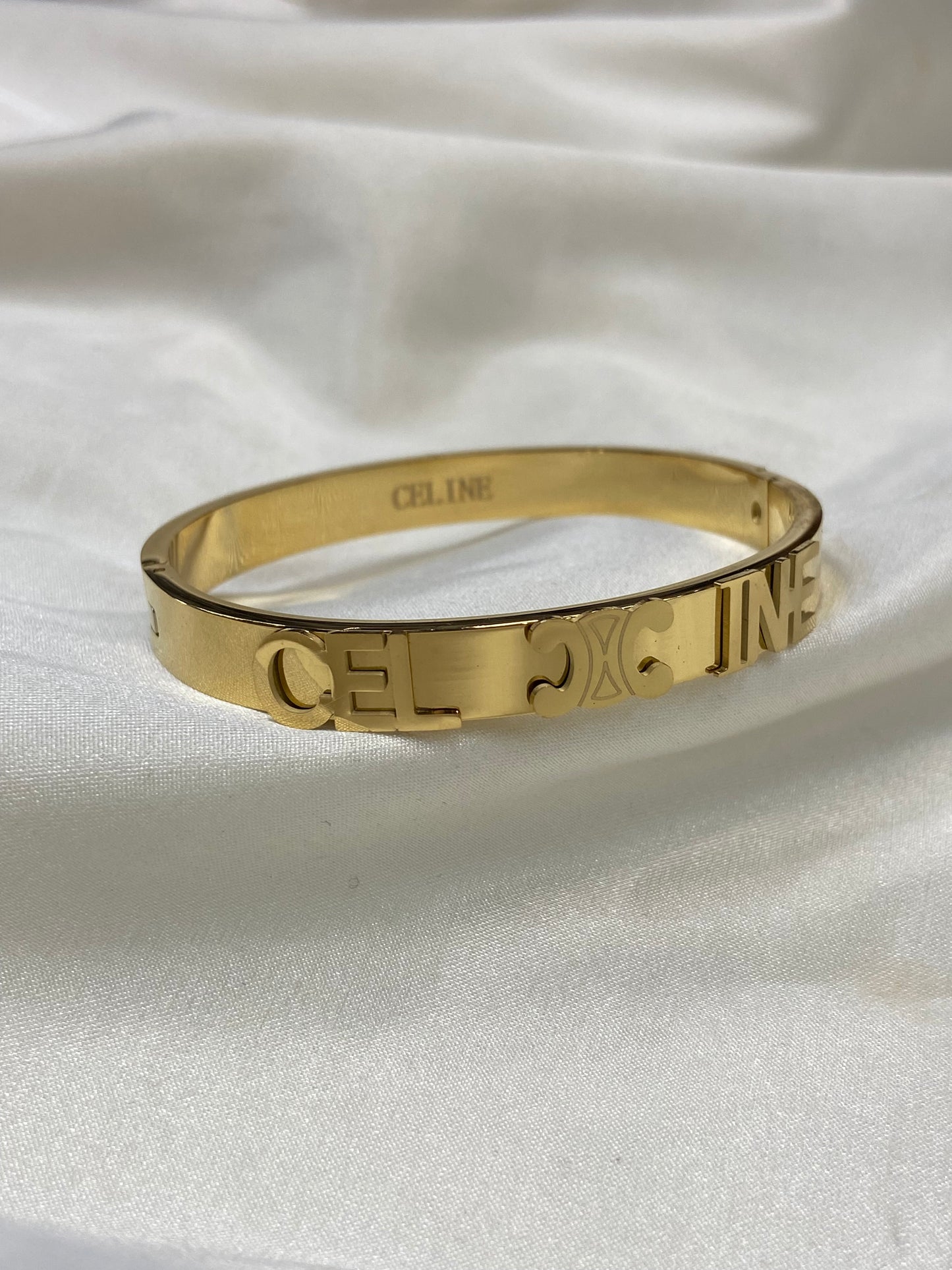 Gold Celin Stainless Steel Bangle