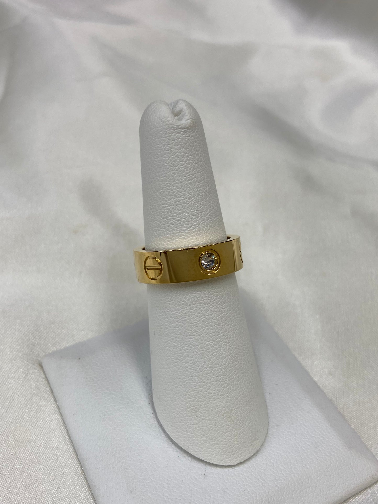 Gold Carti CZ Stainless Steel Ring