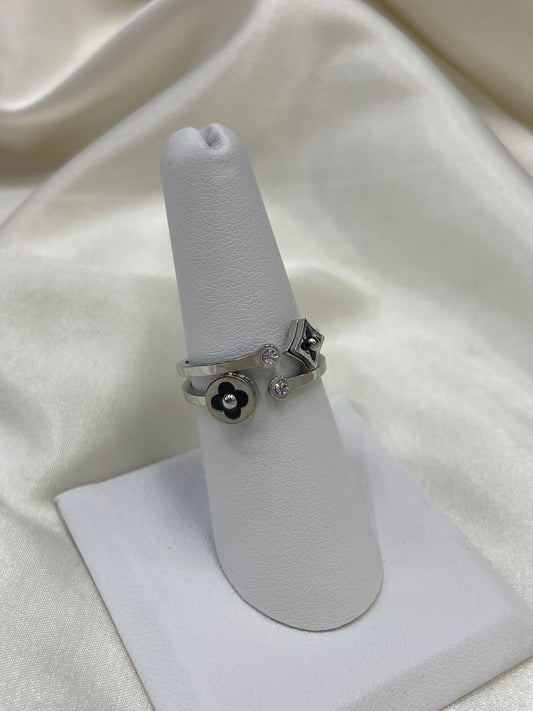 Silver LV Stainless Steel Ring