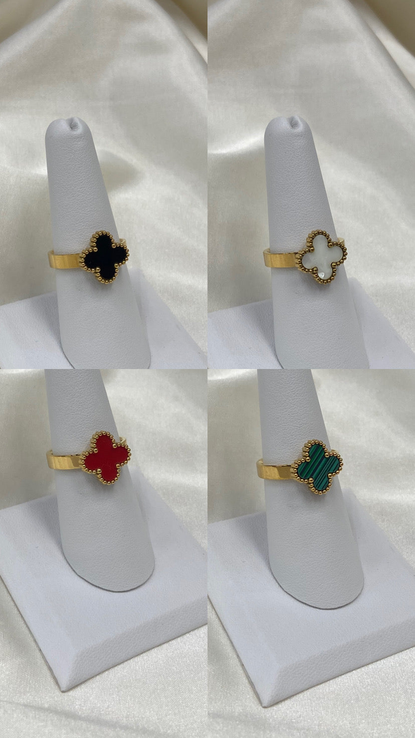Clover Stainless Steel Gold Ring