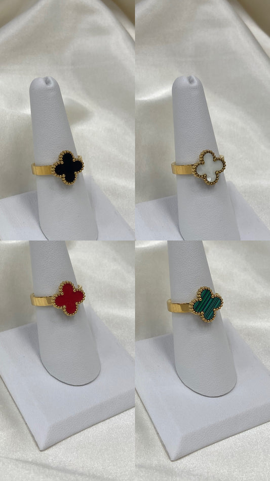 Clover Stainless Steel Gold Ring