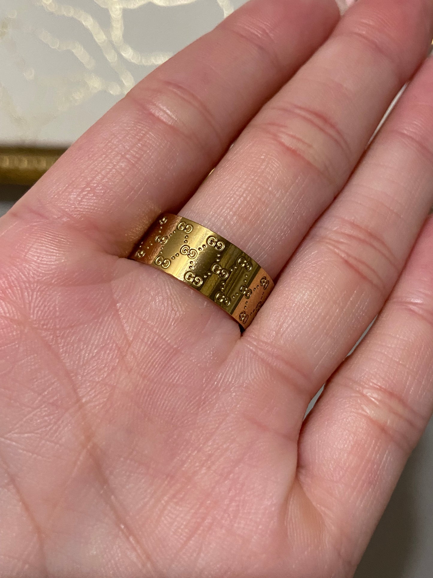 GG Chunky Stainless Steel Gold Ring