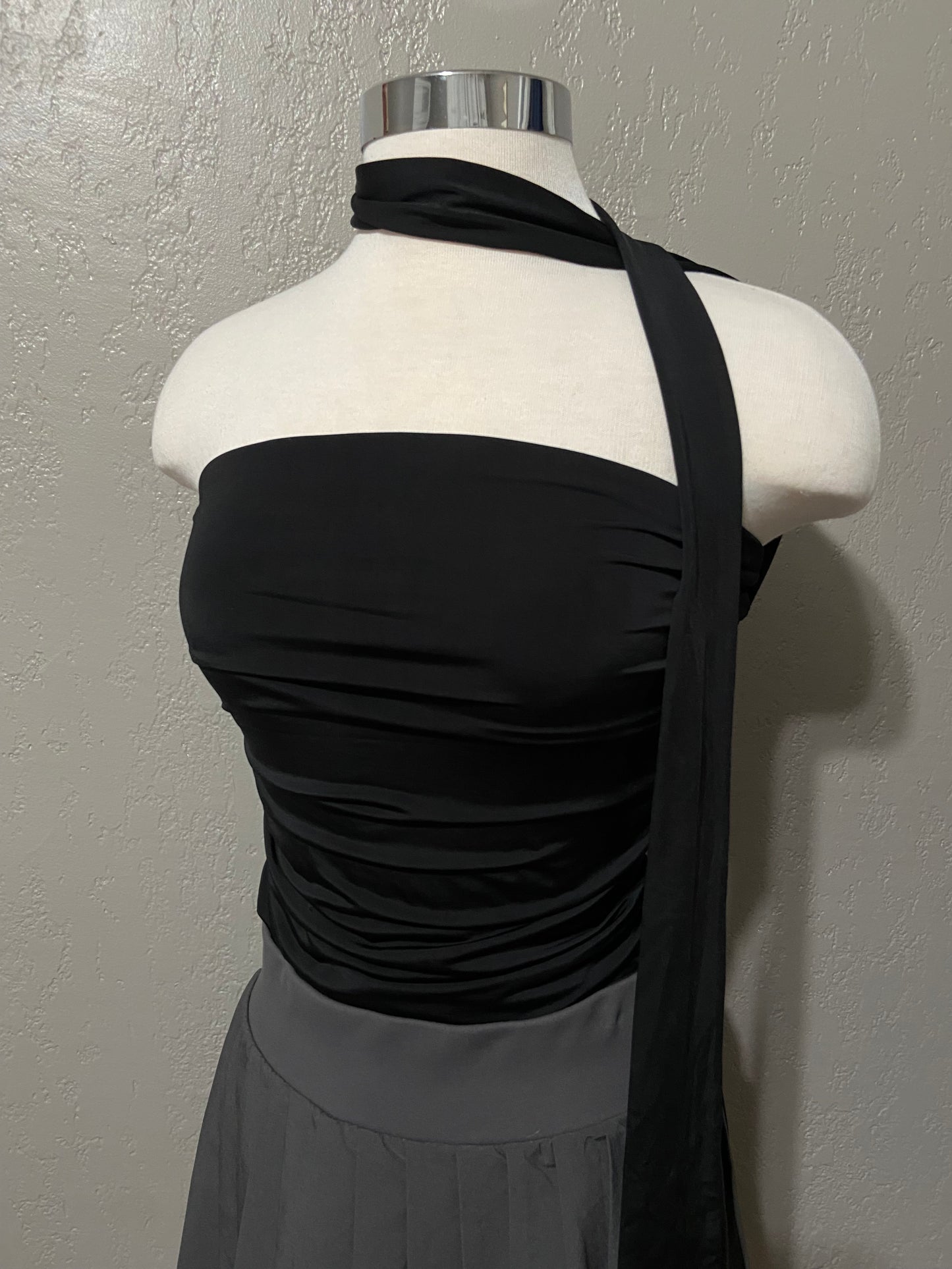 Black Scarf Tube Top