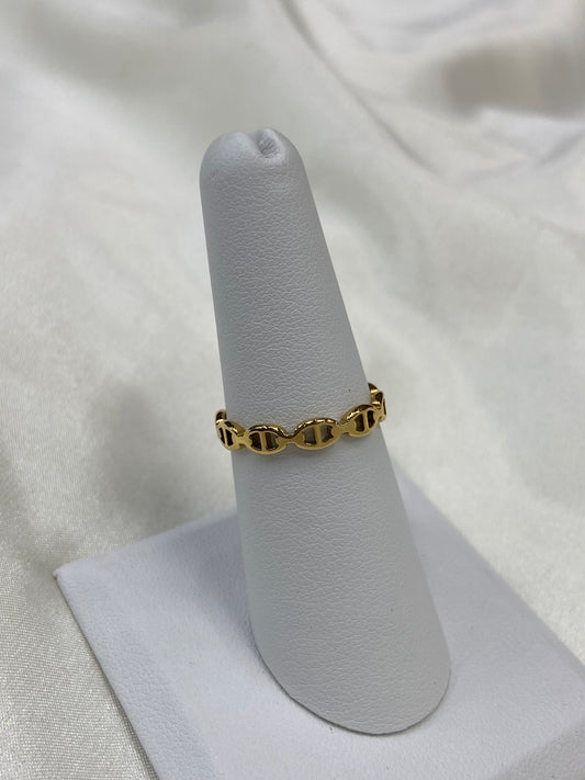 C D Thin Stainless Steel Gold Ring