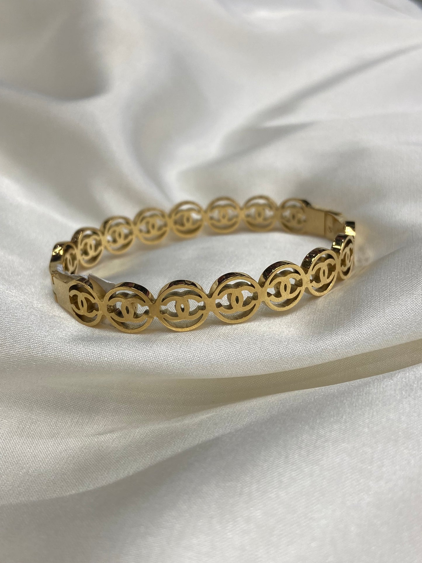 CC Circle Stainless Steel Bracelet