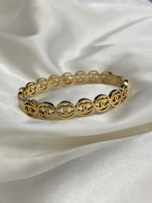 CC Circle Stainless Steel Bracelet