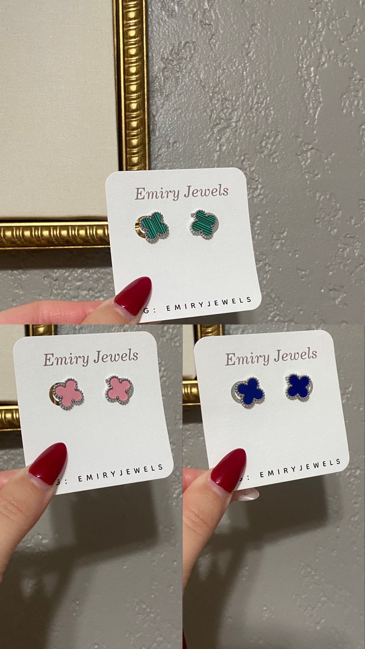 V C A Clover Stainless Steel Silver Earrings