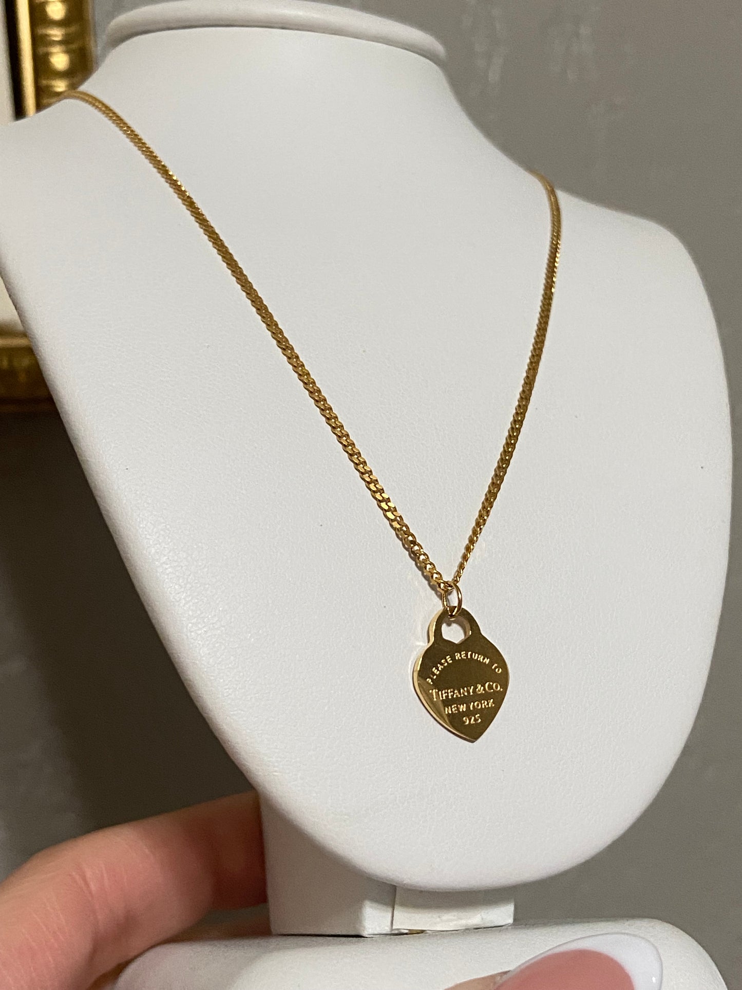 Tiff & Co Stainless Steel Gold Heart Necklace