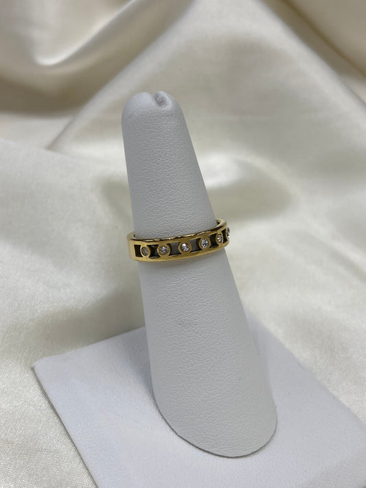 CZ Stainless Steel Gold Ring