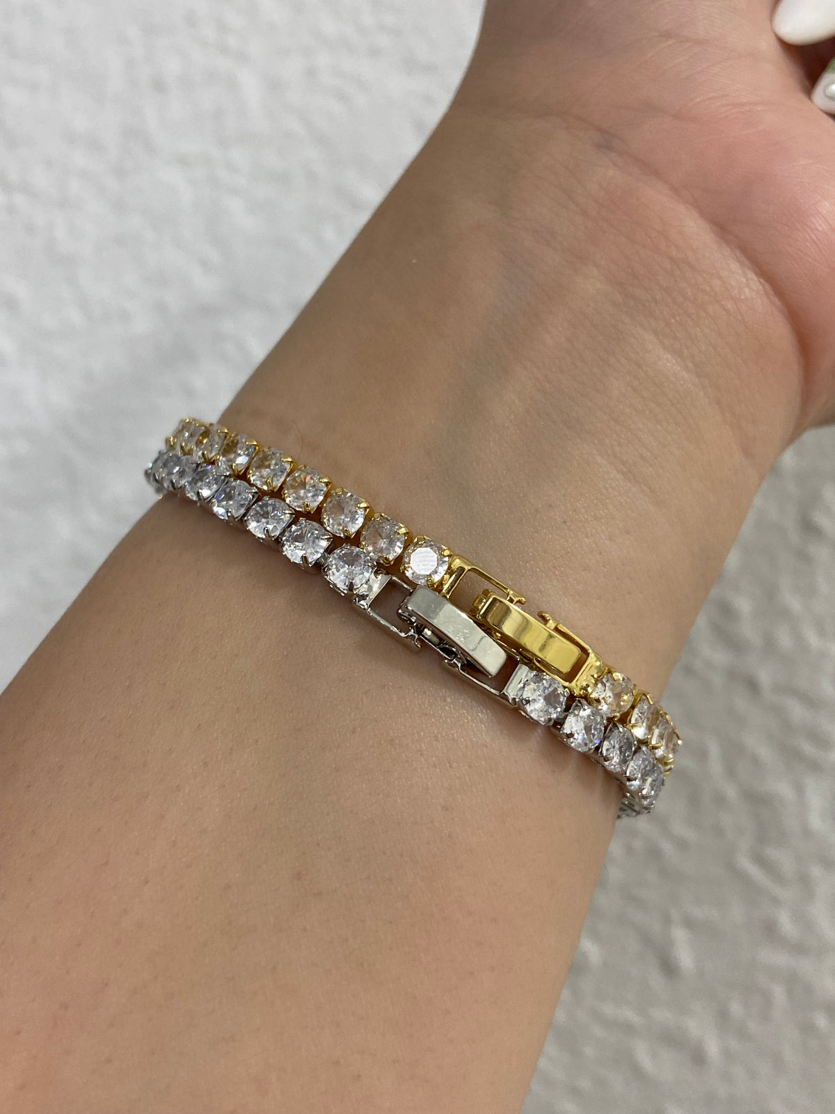 Luxe Tennis CZ Stainless Steel Bracelet