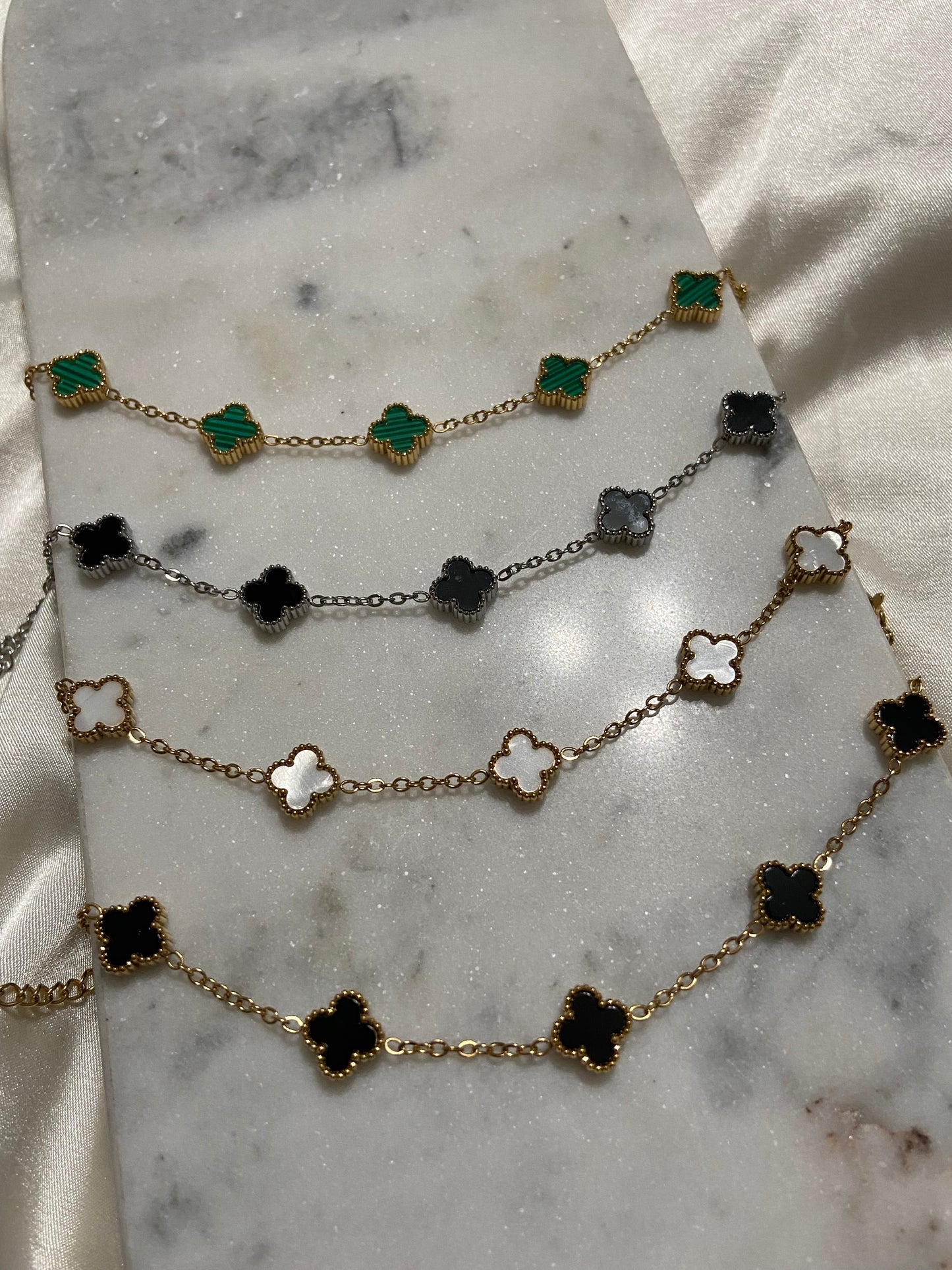 V C A Mini Clovers Stainless Steel Bracelet