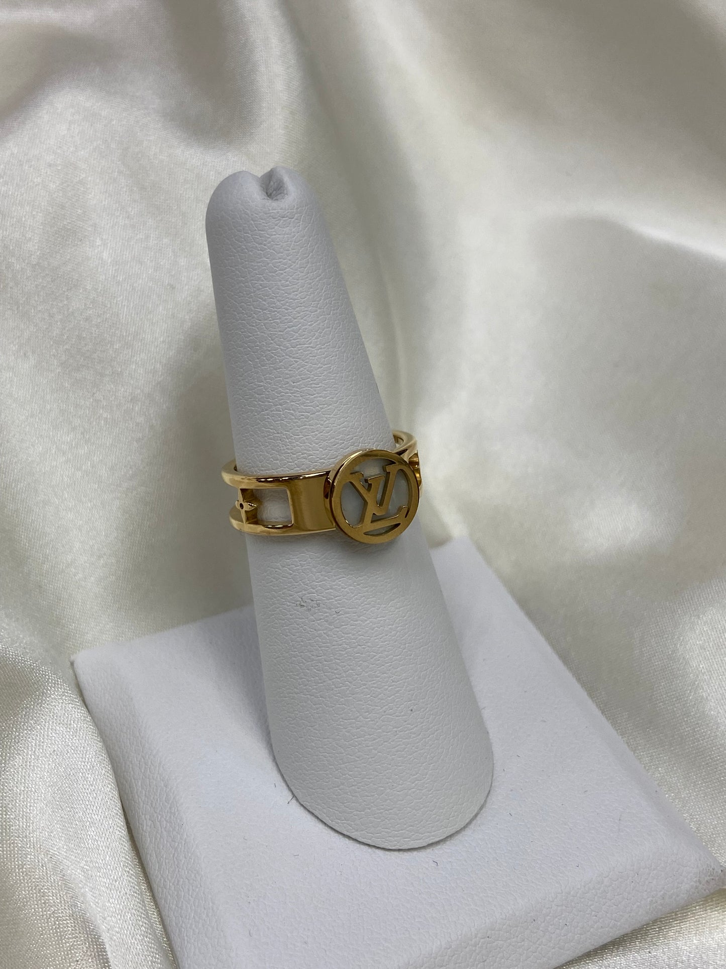 LV Flower Stainless Steel Gold Ring