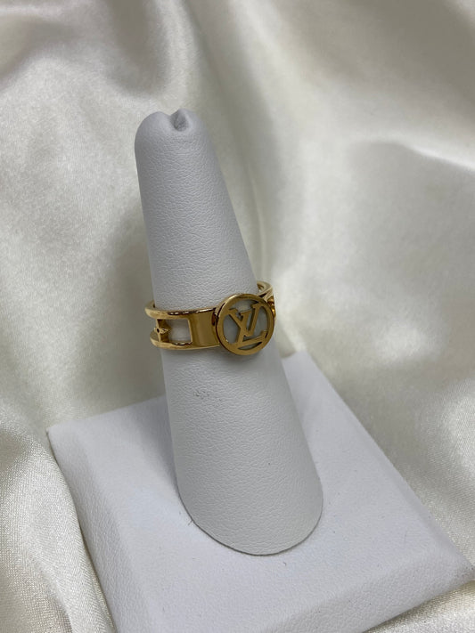 LV Flower Stainless Steel Gold Ring