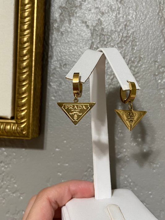 Prad of You Stainless Steel Gold Huggie Earrings