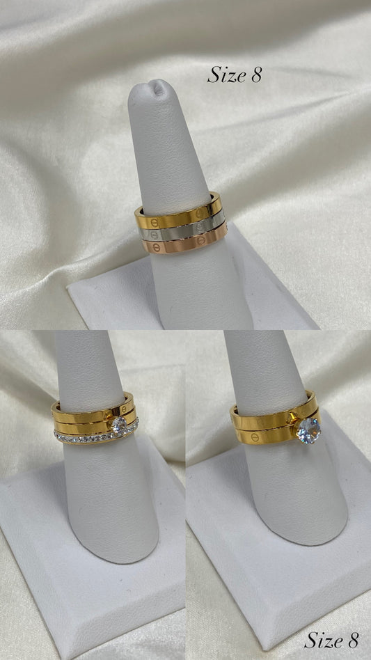 Gold Carti Stainless Steel Layered Ring