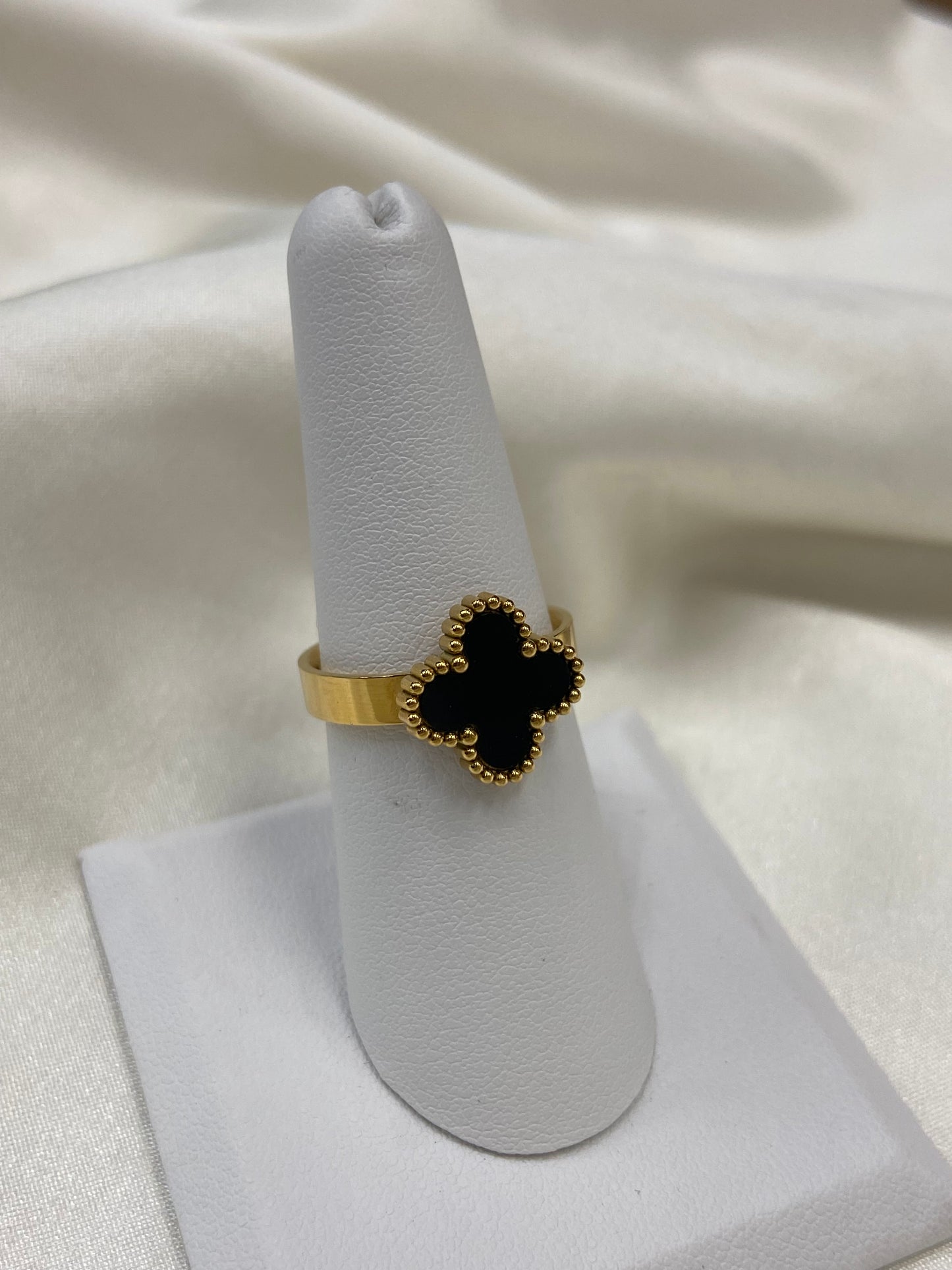 Clover Stainless Steel Gold Ring