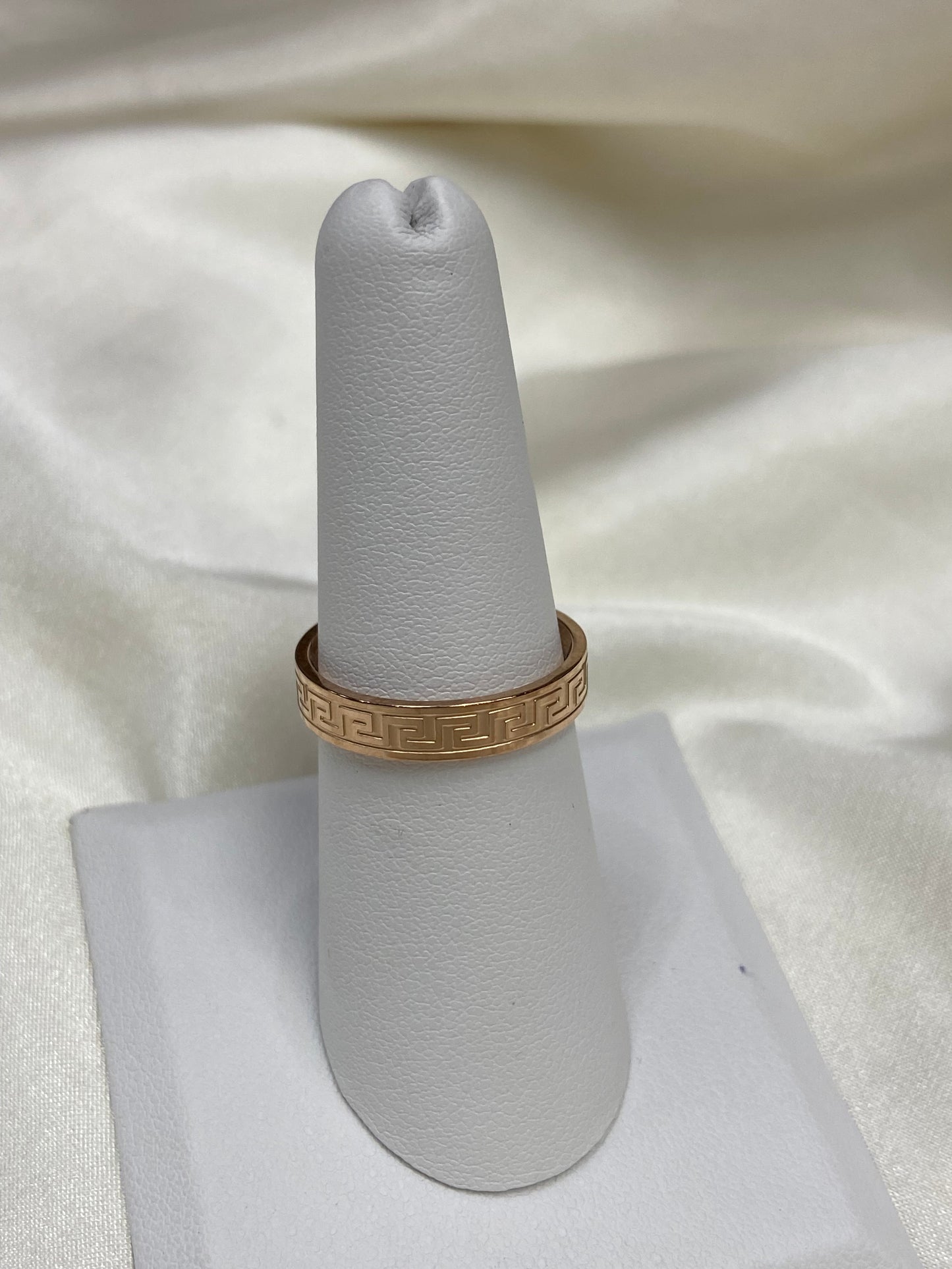 Rose Gold Thin Fend Stainless Steel Ring