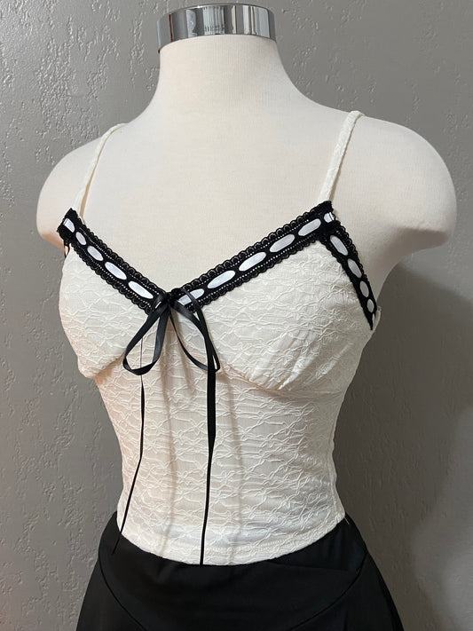 Cream Lace Tank Top