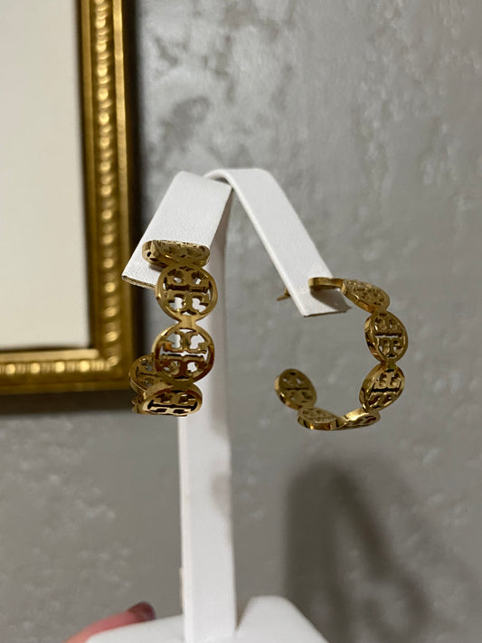 Tory B Stainless Steel Gold Hoops