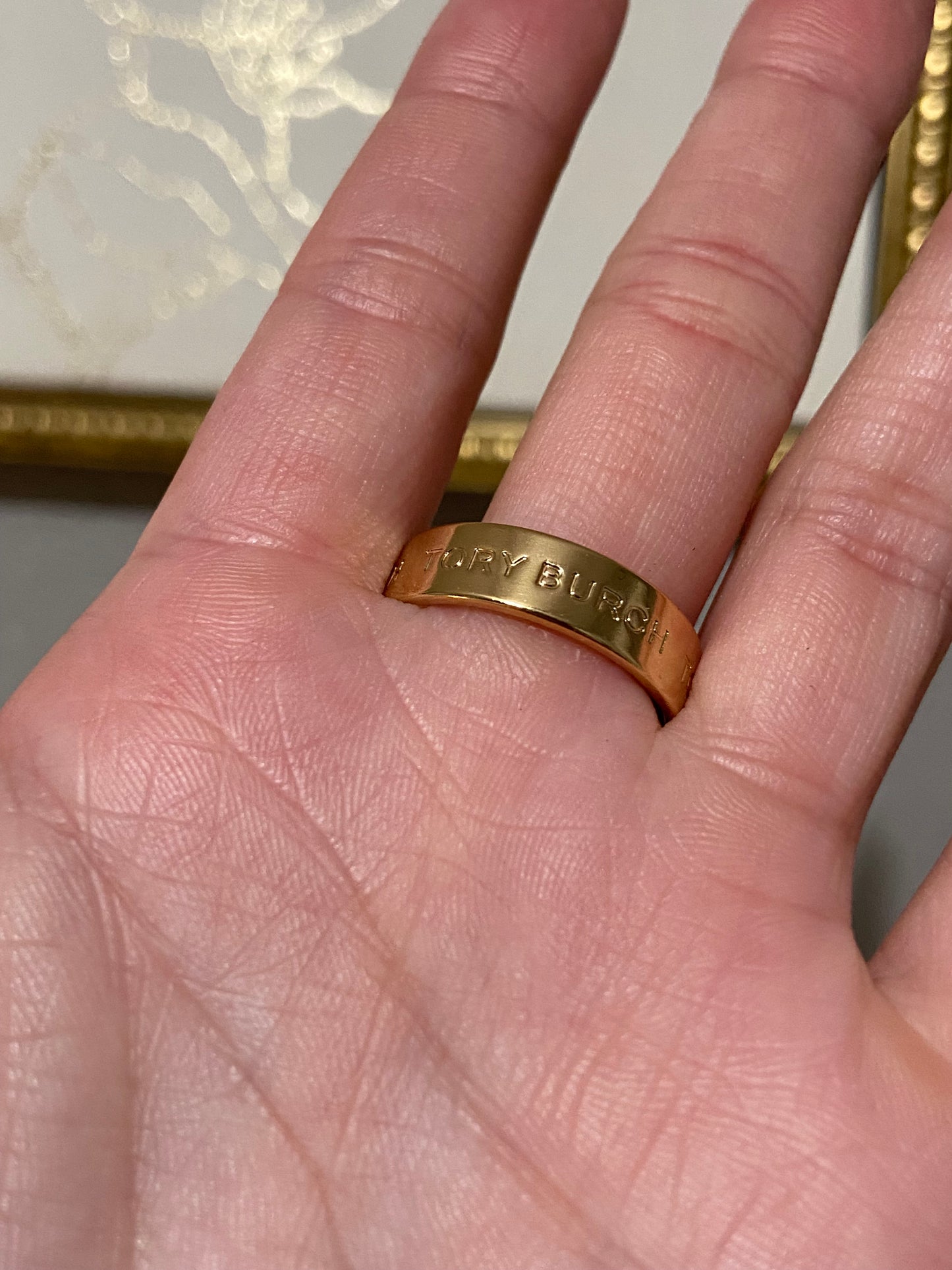 Tory B Stainless Steel Gold Ring