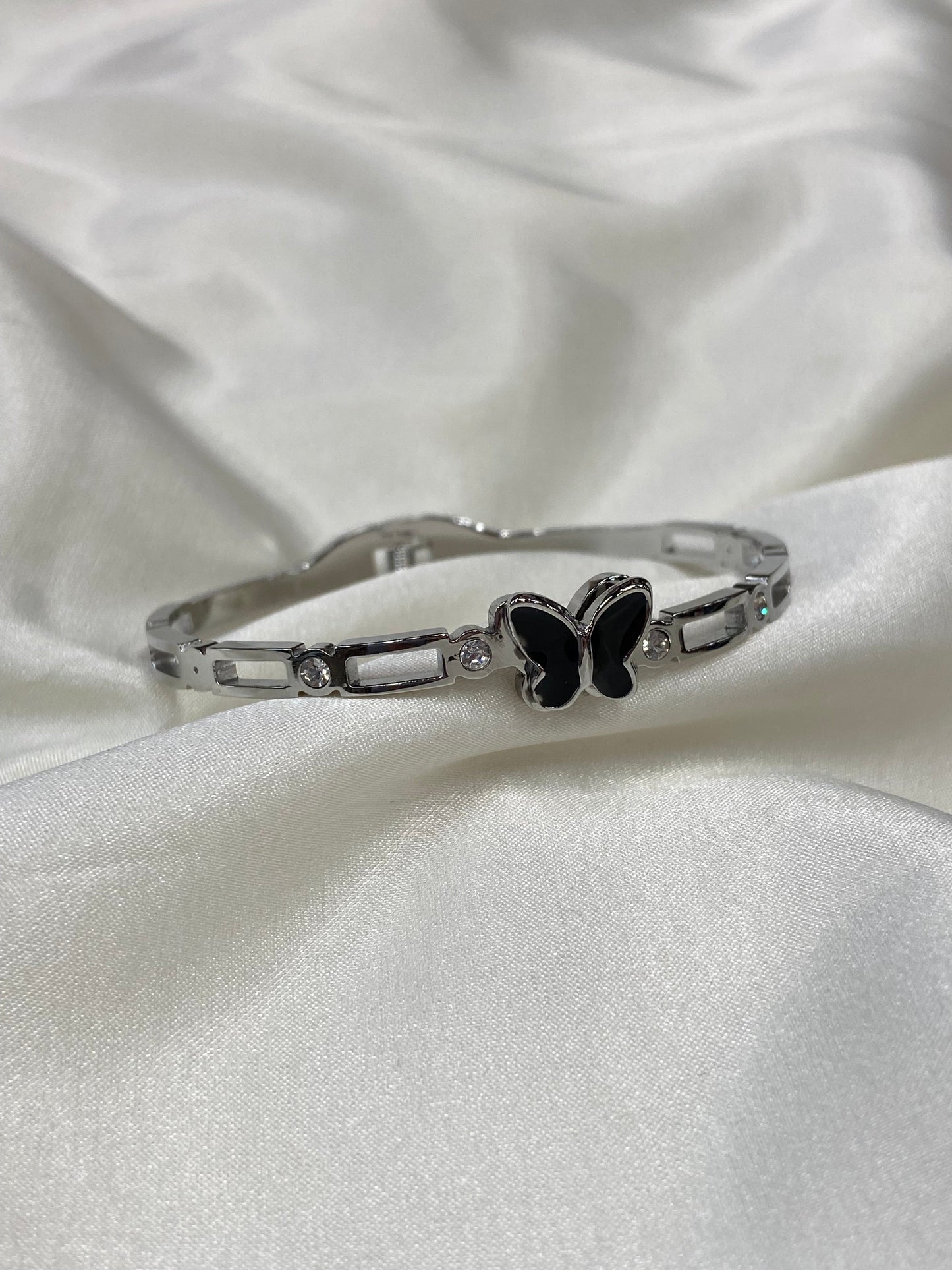 Butterfly CZ Stainless Steel Bracelets