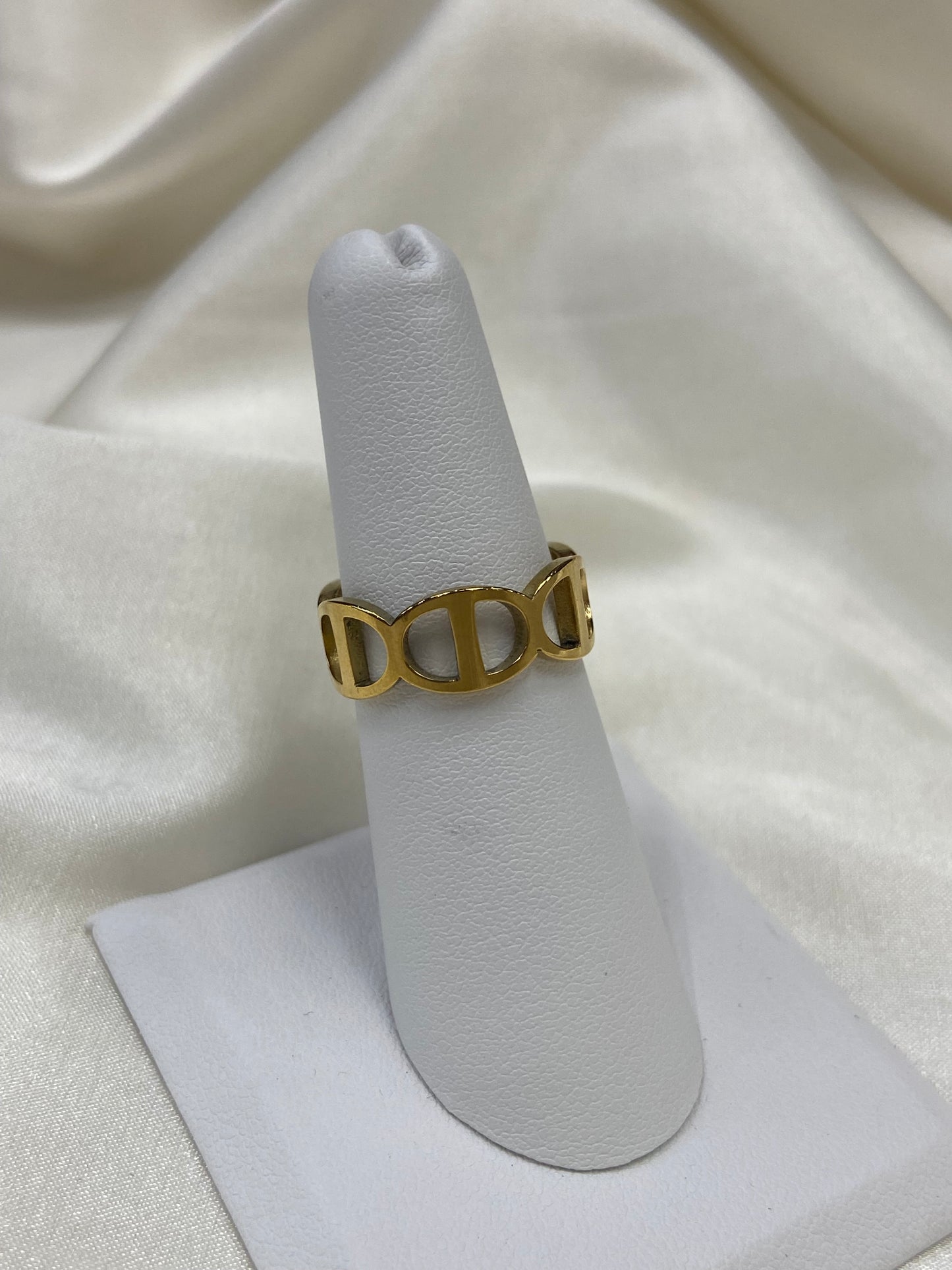 CD Stainless Steel Gold Ring