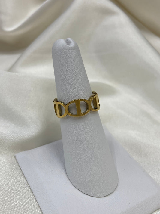 CD Stainless Steel Gold Ring