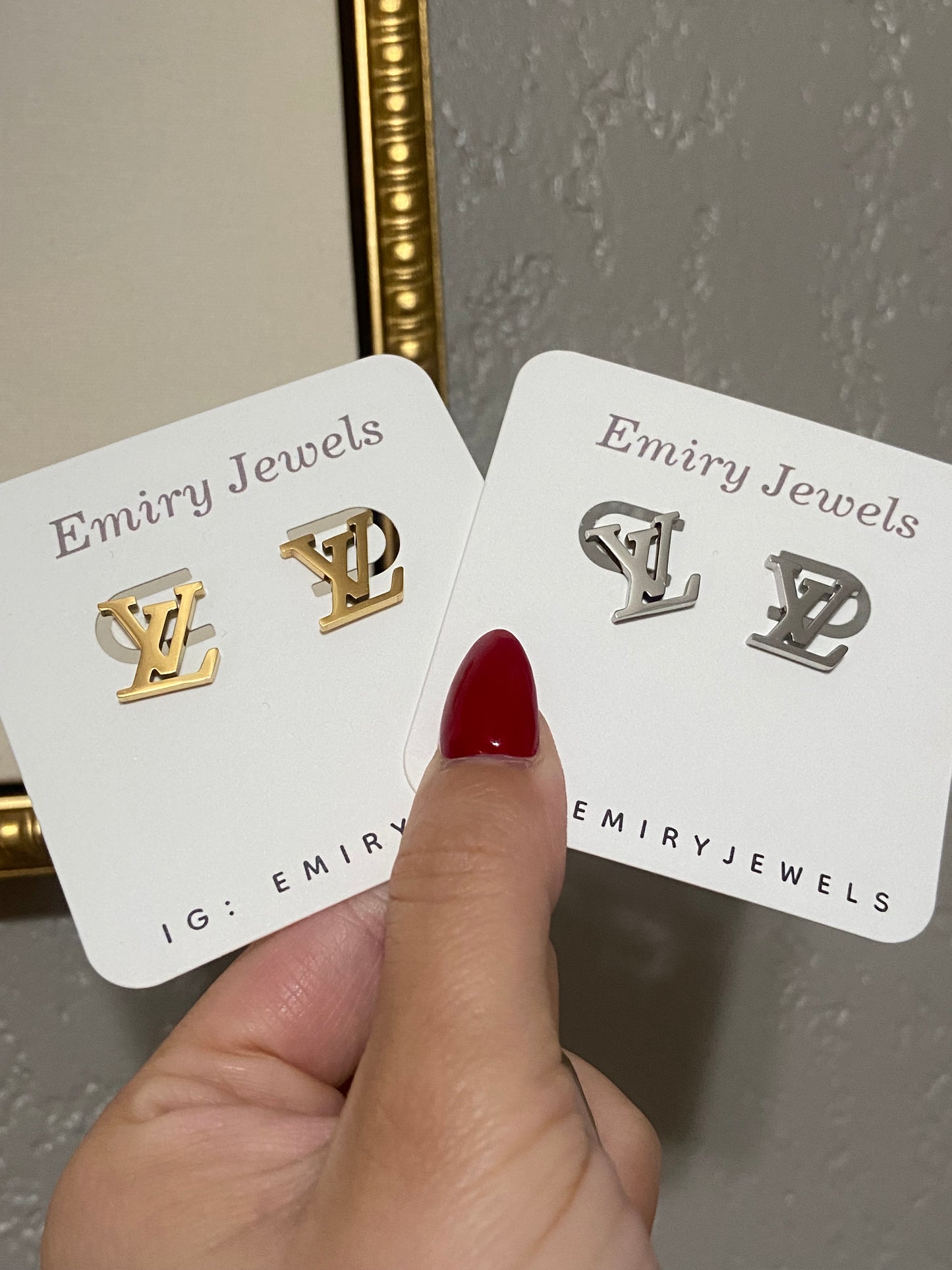 LV Stainless Steel Stud Earrings