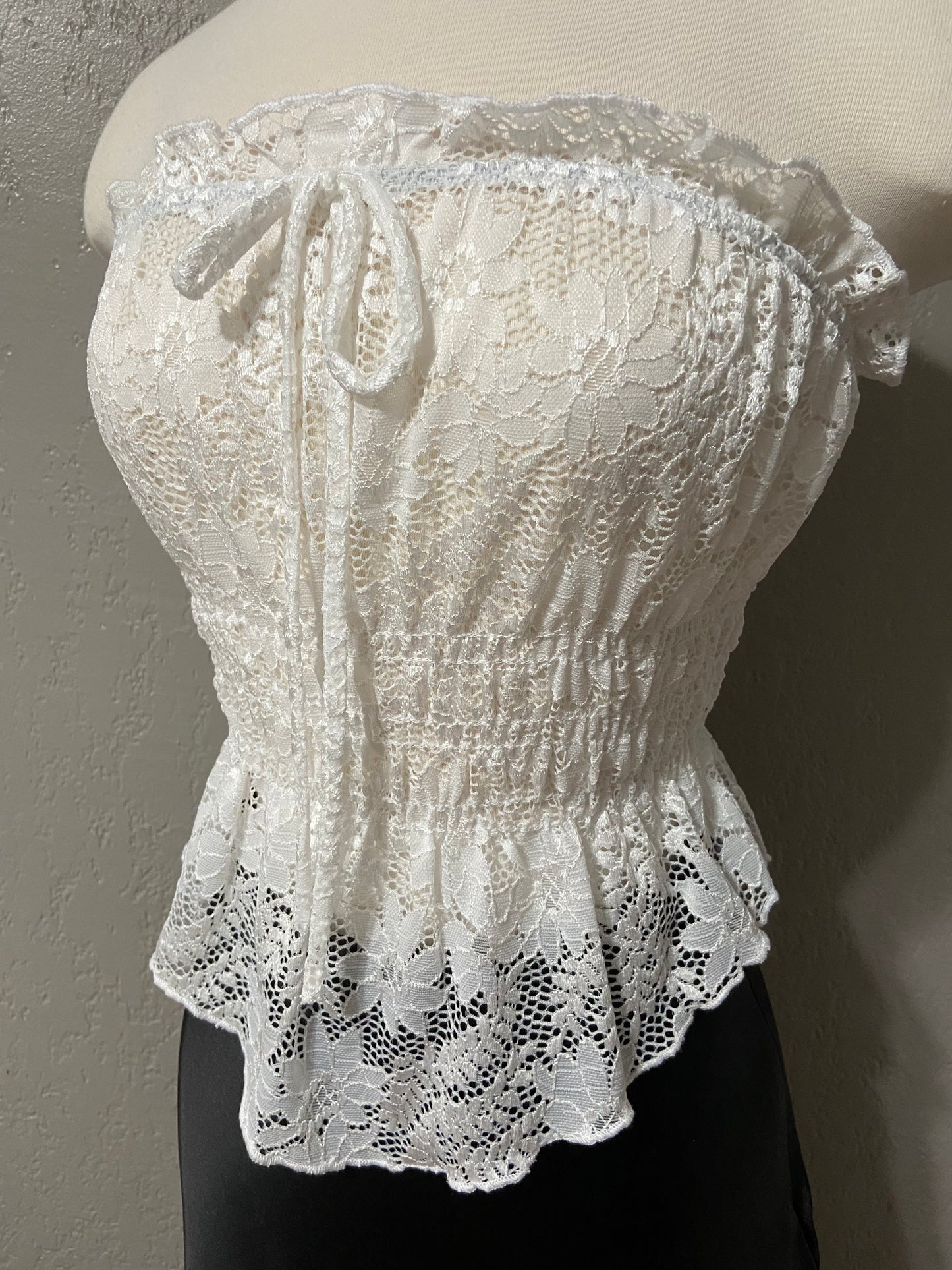 White Lace Tube Top