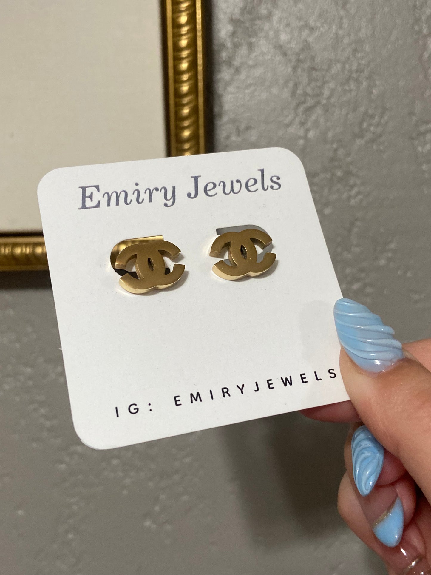CC Gold Stainless Steel Earrings