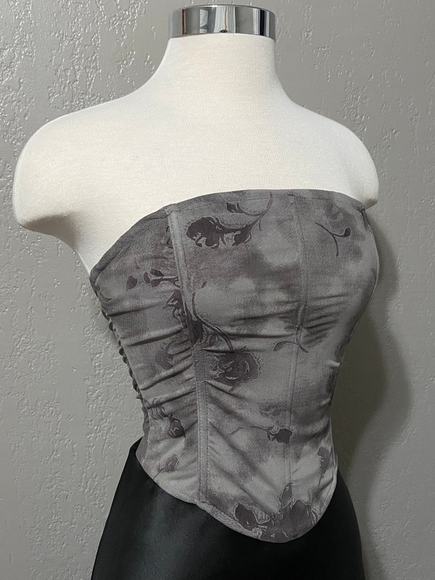 Charcoal Lace Up Corset