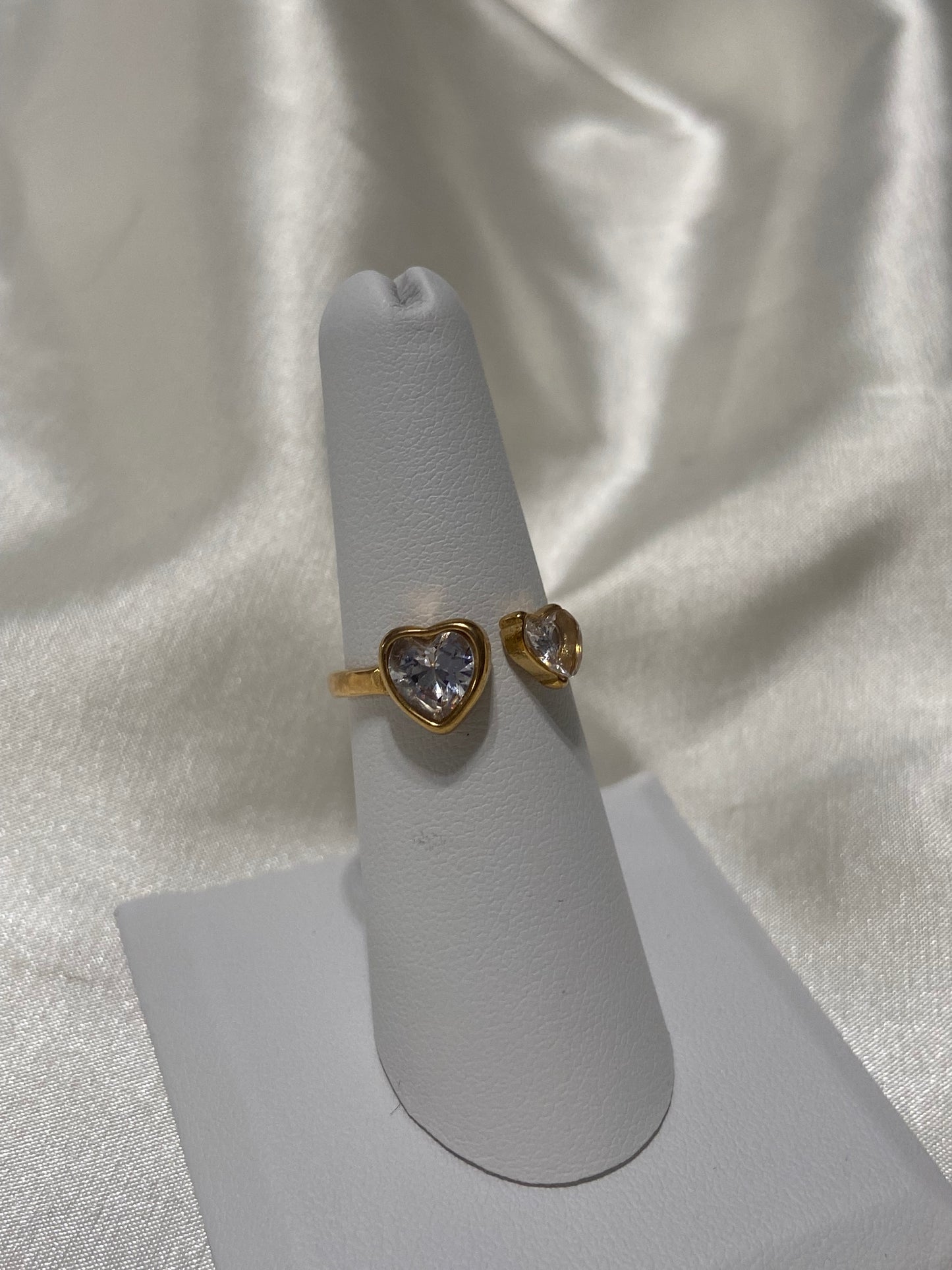 Gold Stainless Steel CZ Ring