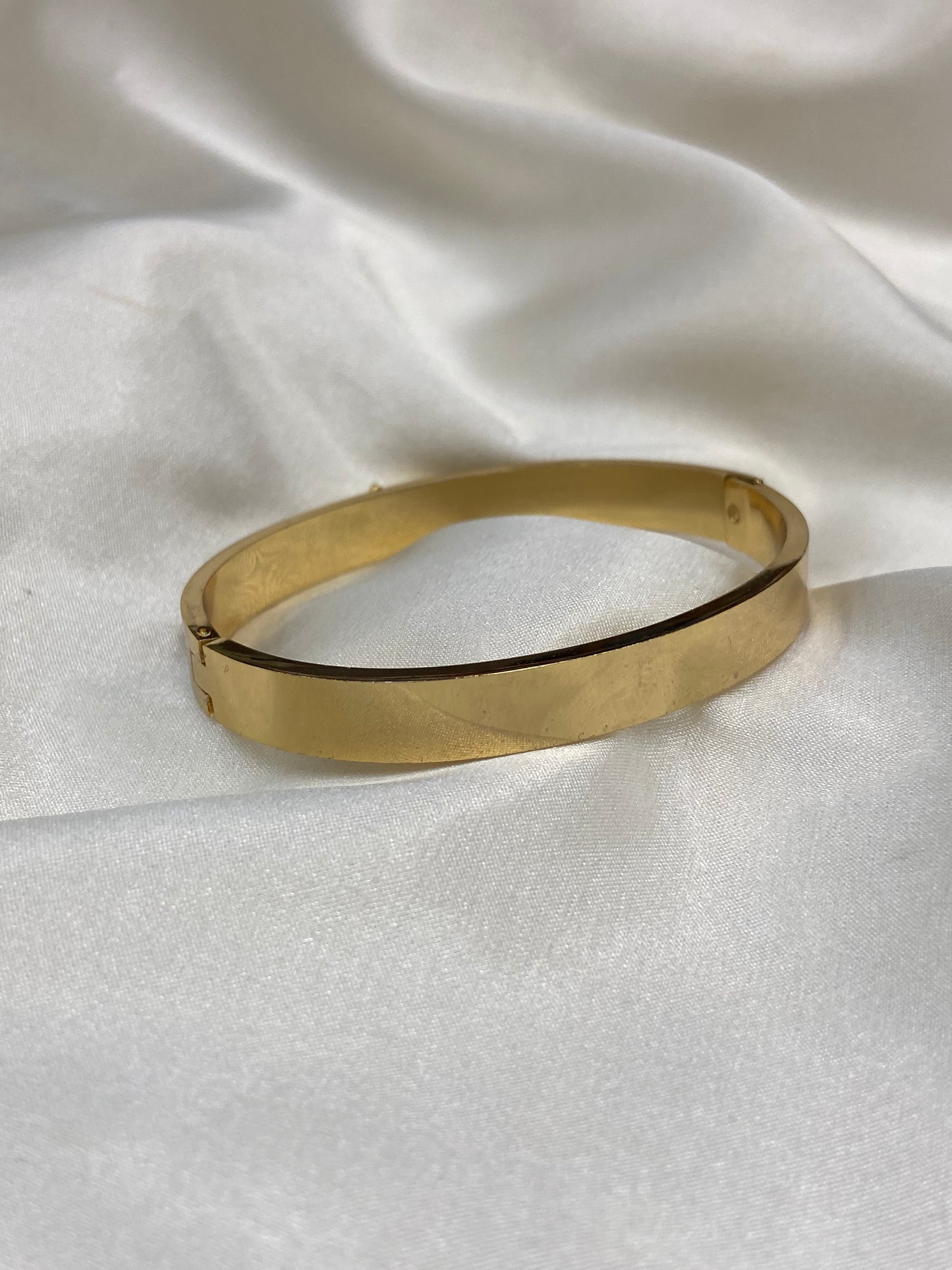 Brown LV Lock Stainless Steel Gold Bangle