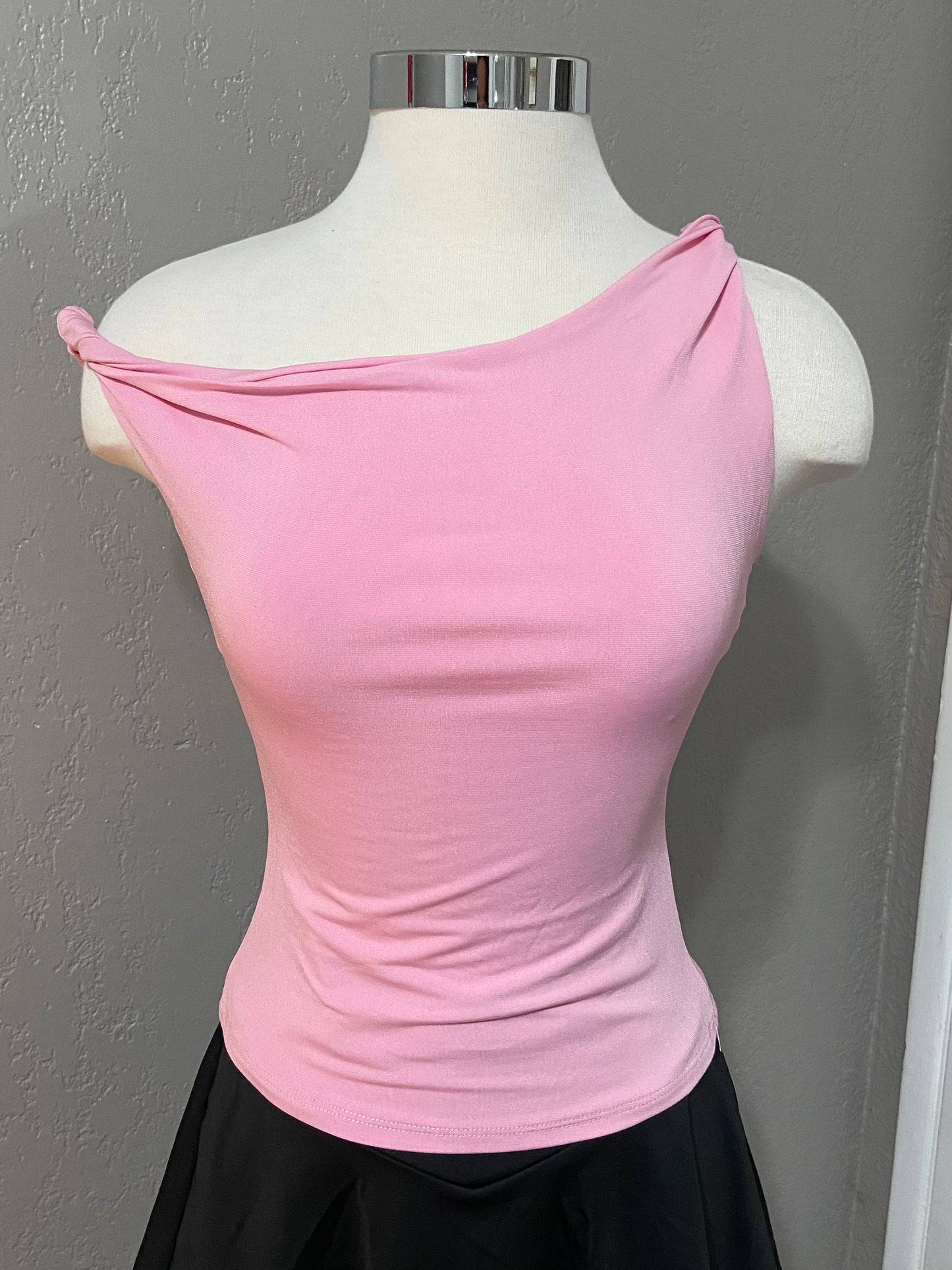 Bubblegum Pink Side Twist Tank
