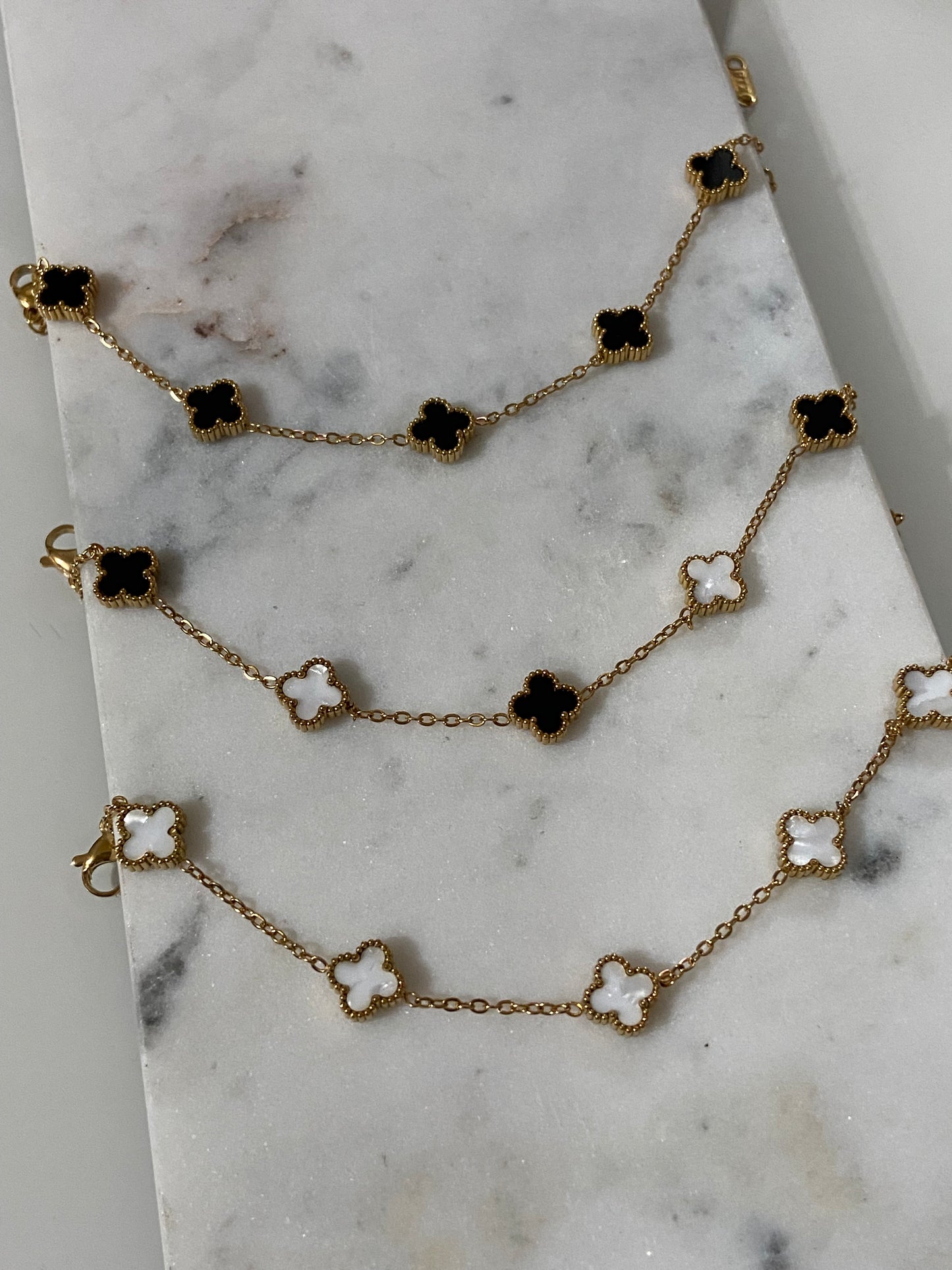 V C A Mini Clovers Stainless Steel Bracelet