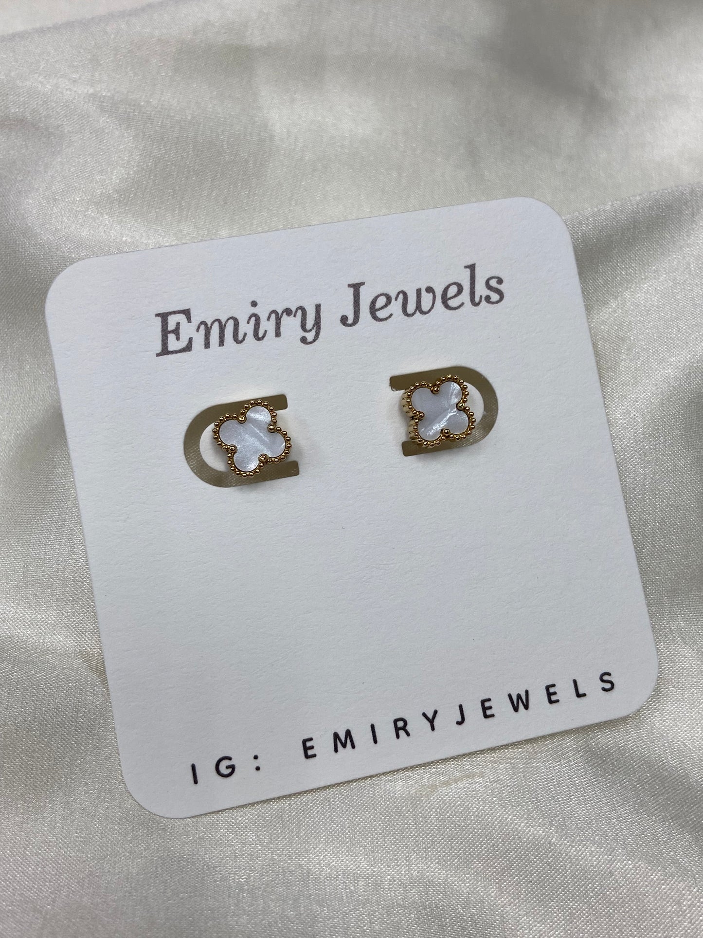 V C A Mini Clover Stainless Steel Gold Earrings