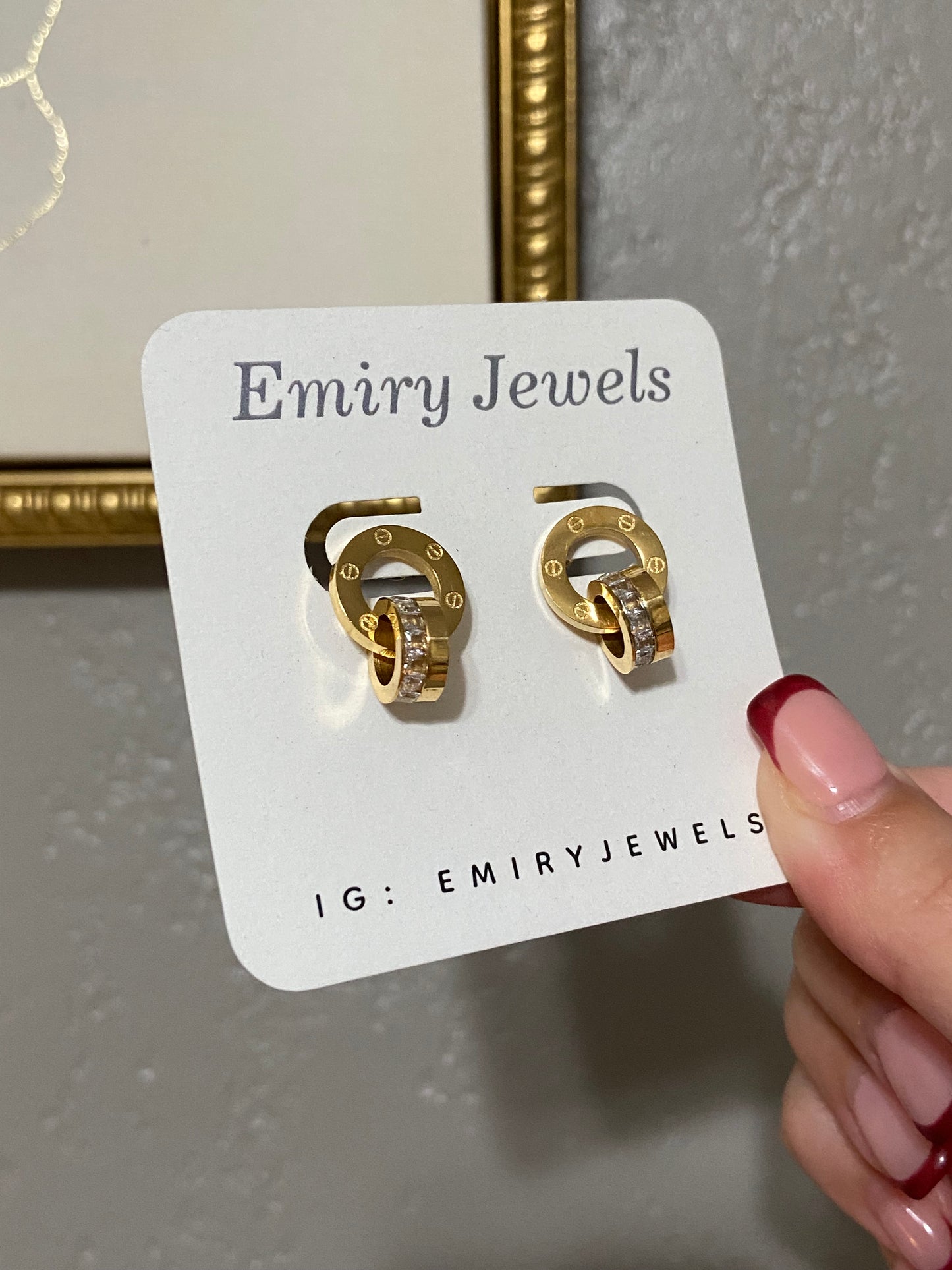Carti CZ Double Ring Stainless Steel Earrings