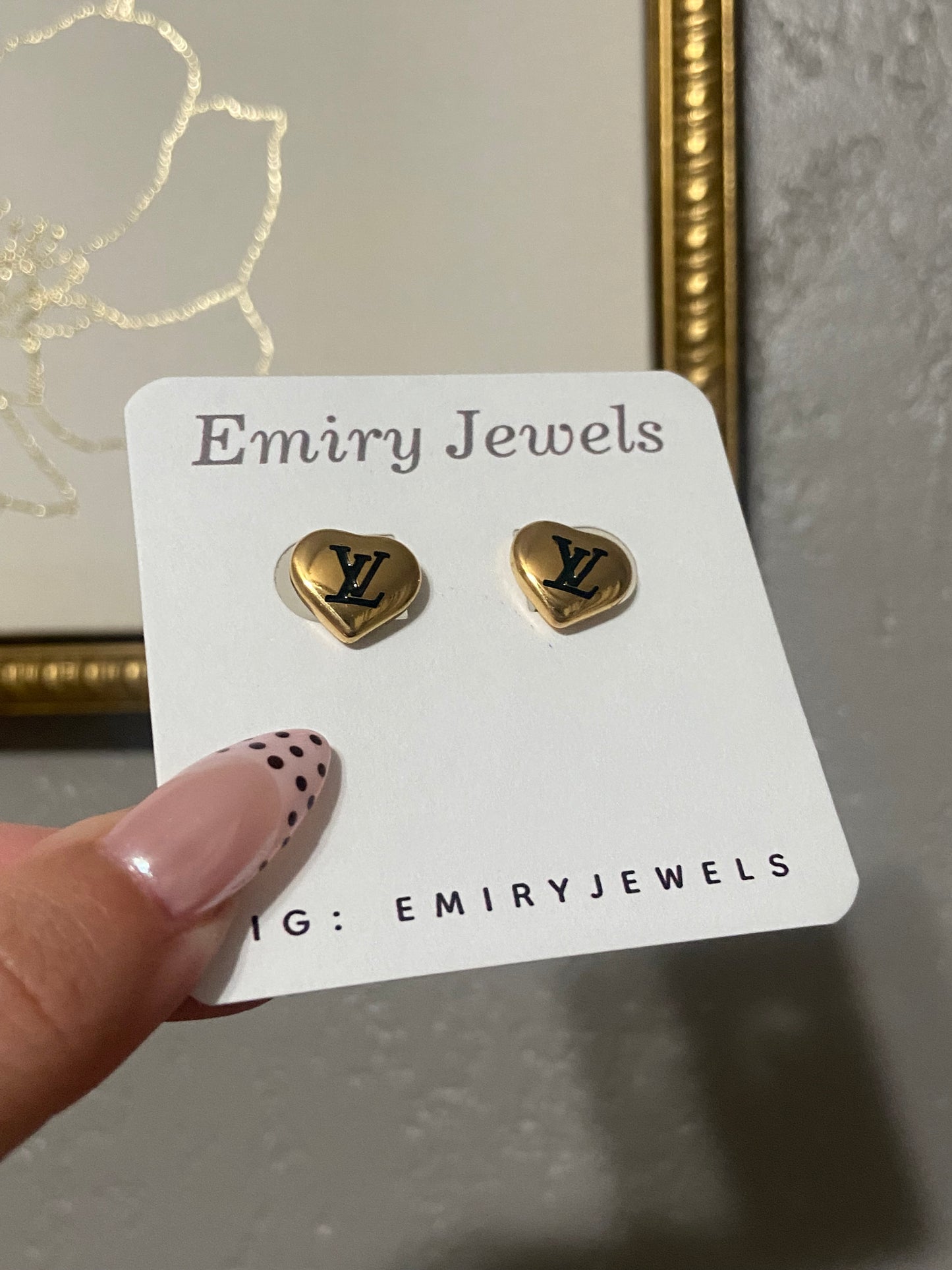 LV Hearts Stainless Steel Earrings