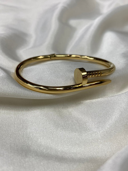 Nailed It Gold Stainless Steel Bracelet