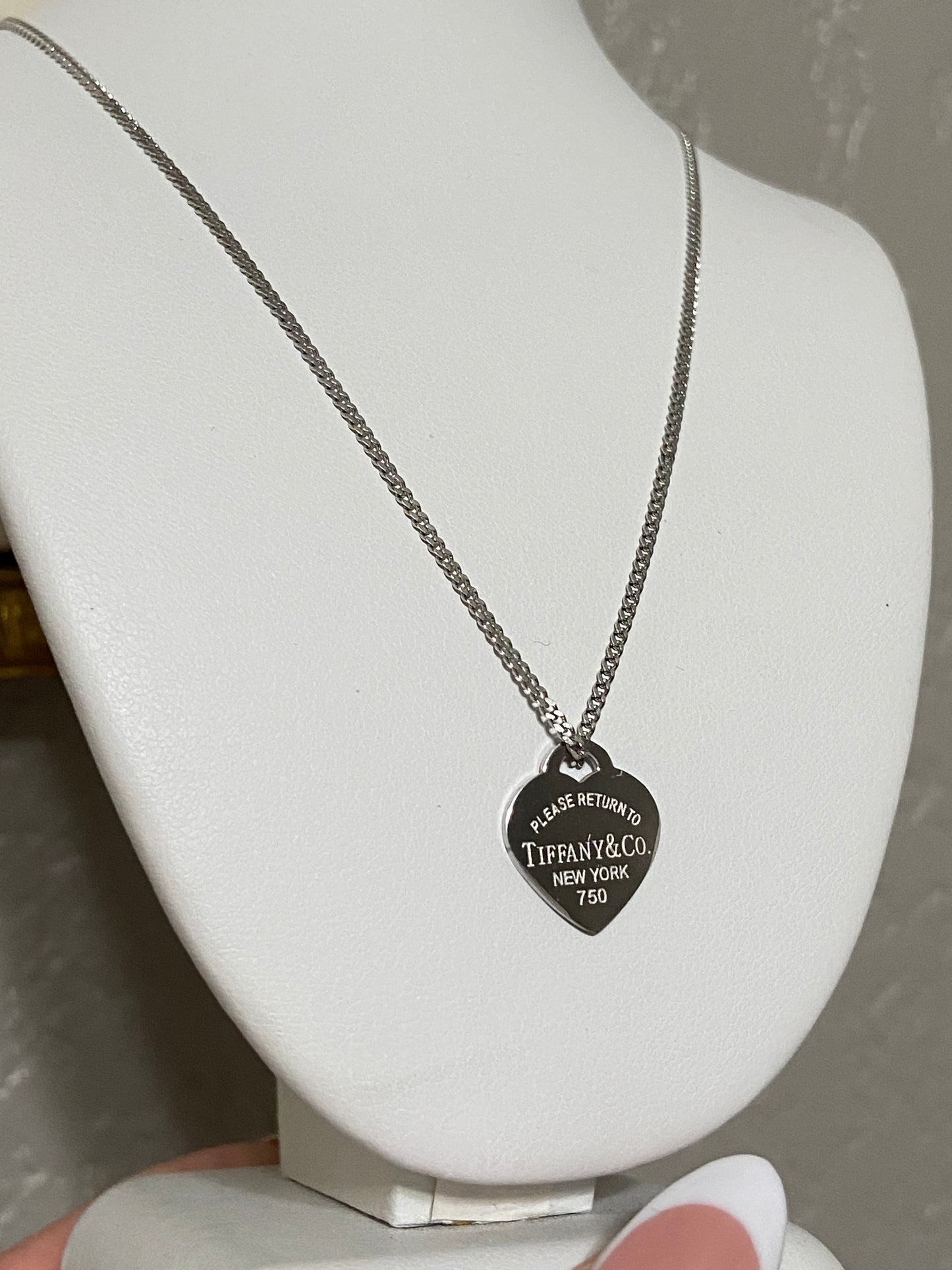 Tiff & Co Stainless Steel Silver Heart Necklace
