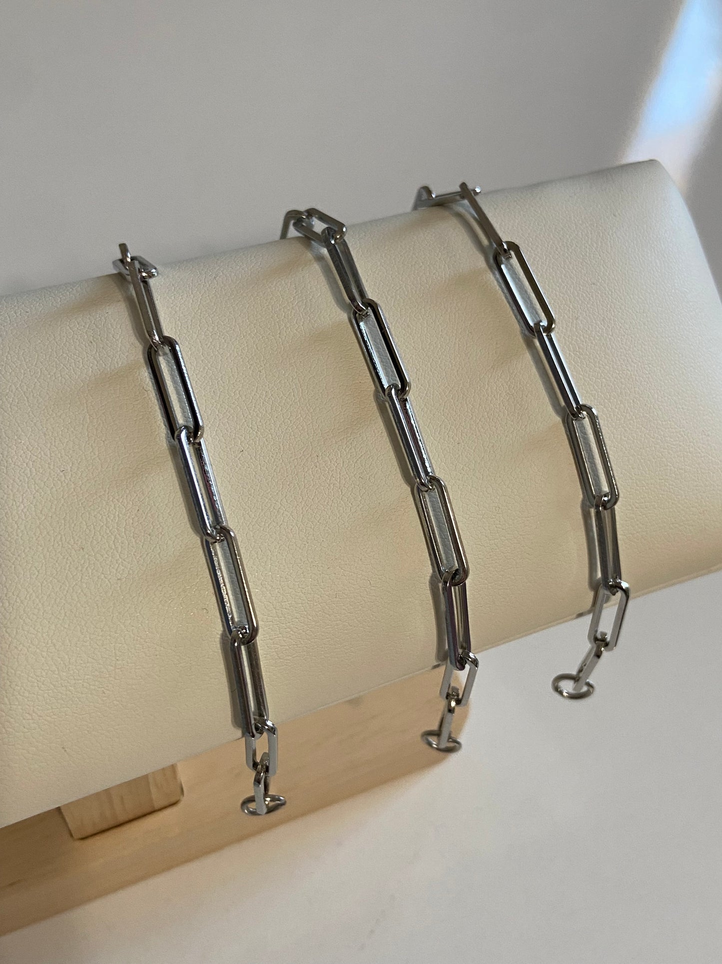 Silver Paperclip Stainless Steel Bracelet