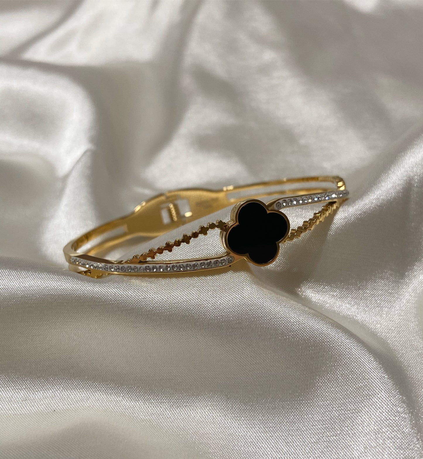 Clover Stainless Steel CZ Bracelet