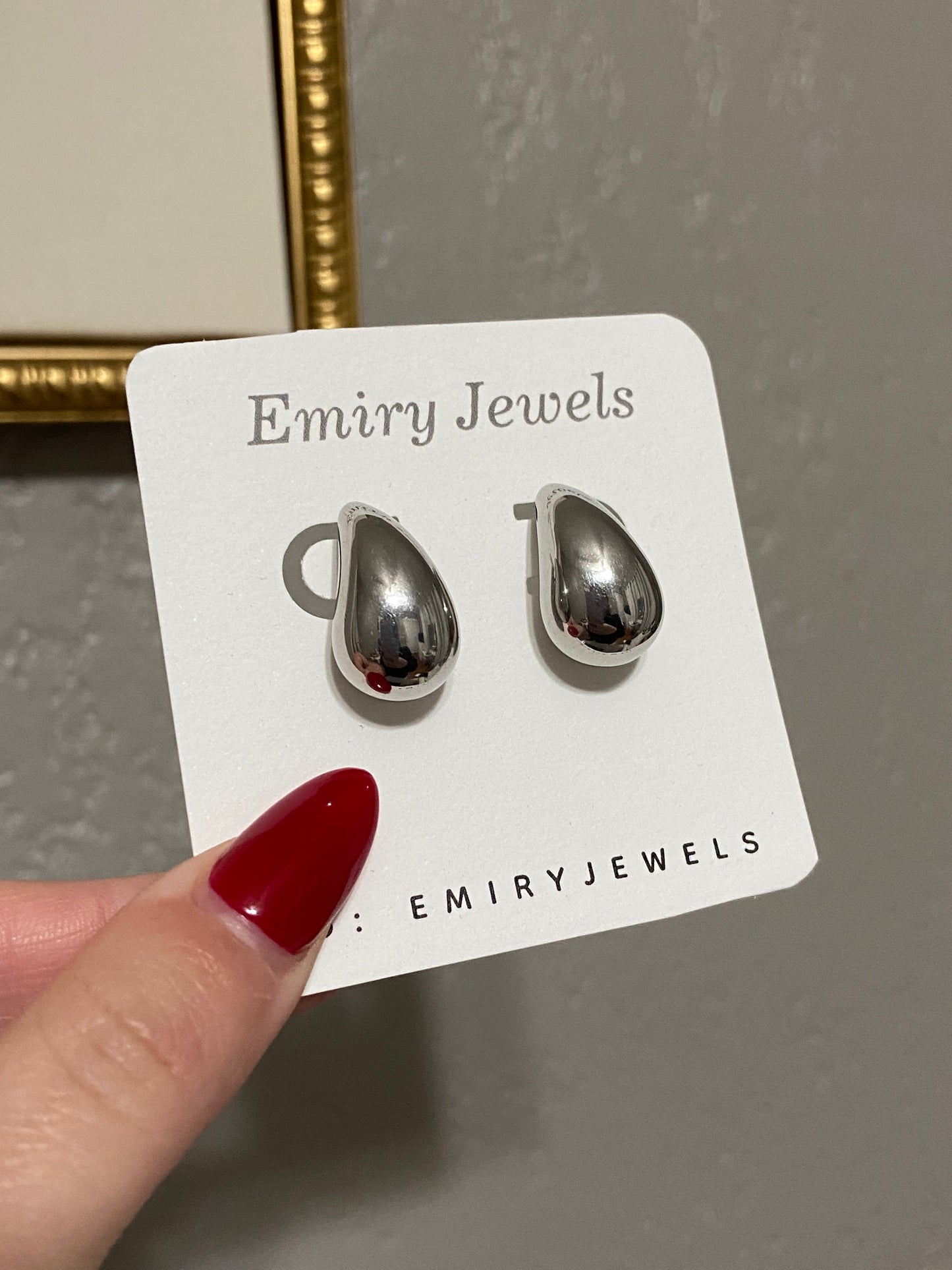 Silver Tear Drop Stainless Steel Earrings