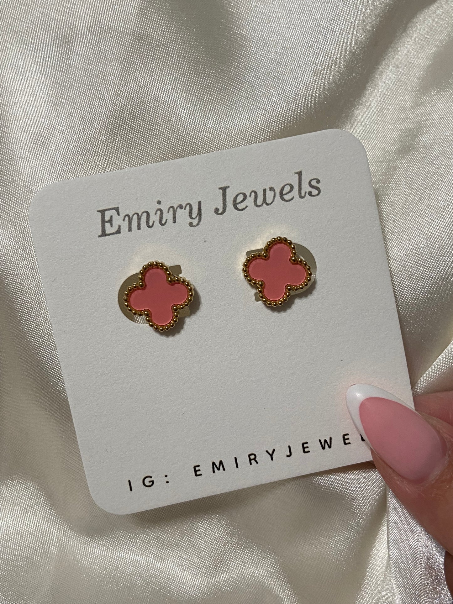 V C A Clover Stainless Steel Gold Earrings