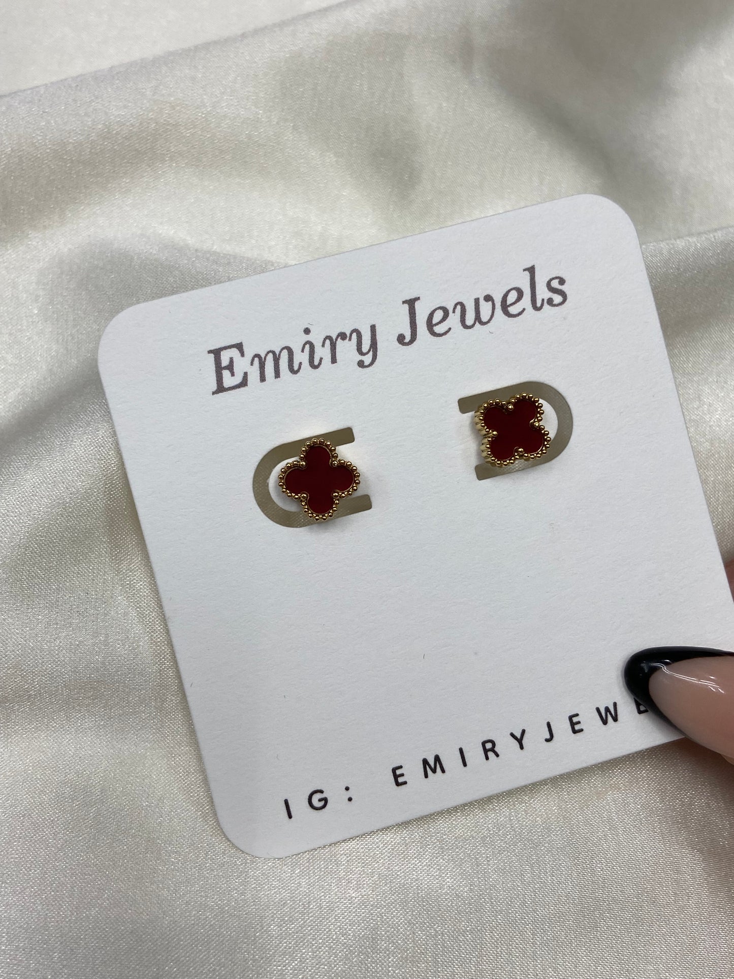 V C A Mini Clover Stainless Steel Gold Earrings