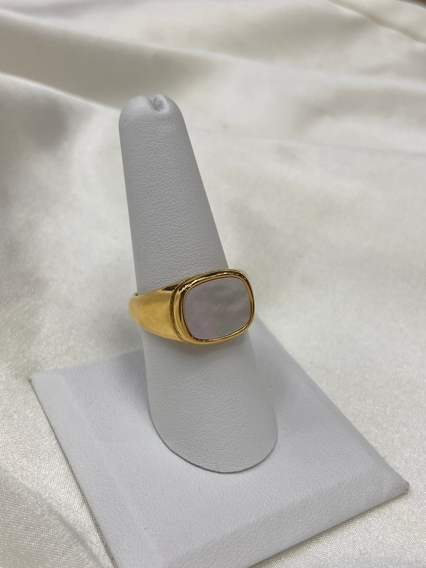 MOP Gold Stainless Steel Ring